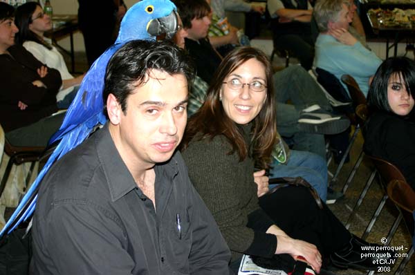 Johanne Vaillancourt with Macaw Molly.